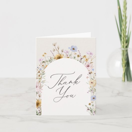 Baby in Bloom Spring Wildflower Baby shower Bedankkaart (Voorkant)