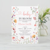 Baby in Bloom Spring Wildflower Baby shower Kaart (Staand voorkant)