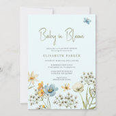 Baby in bloom spring wildflower baby shower kaart (Voorkant)