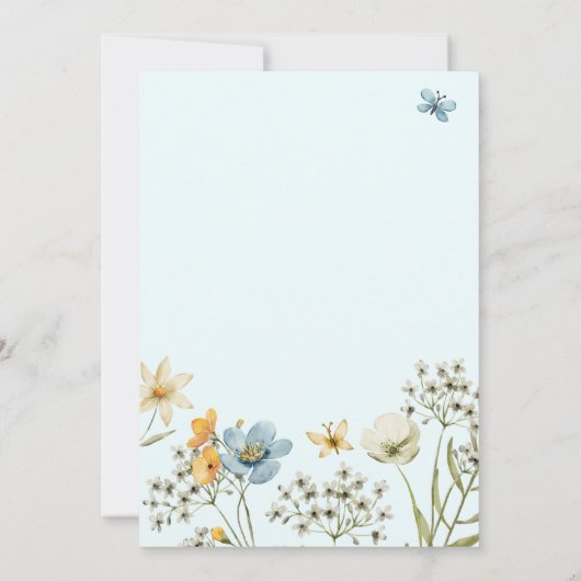 Baby in bloom spring wildflower baby shower kaart (Achterkant)