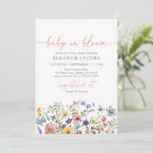 Baby in Bloom Spring Wildflower Baby shower Kaart (Staand voorkant)
