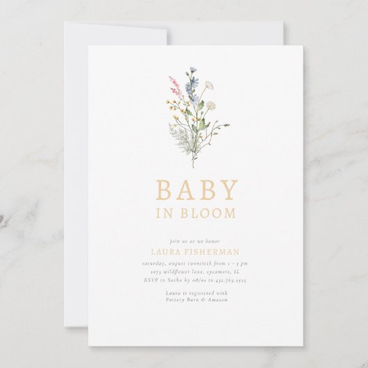 Baby in Bloom Spring Wildflower Baby shower Kaart (Voorkant)