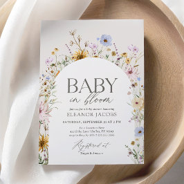 Baby in Bloom Spring Wildflower Baby shower Kaart