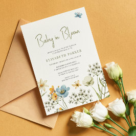 Baby in bloom spring wildflower baby shower kaart