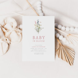 Baby in Bloom Spring Wildflower Baby shower Kaart