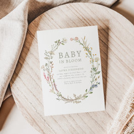Baby in Bloom Spring Wildflower Baby shower Kaart