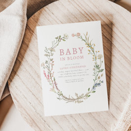 Baby in Bloom Spring Wildflower Baby shower Kaart