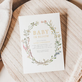 Baby in Bloom Spring Wildflower Baby shower Kaart