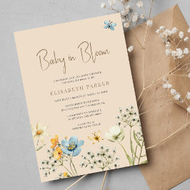 Baby in bloom spring wildflower baby shower kaart