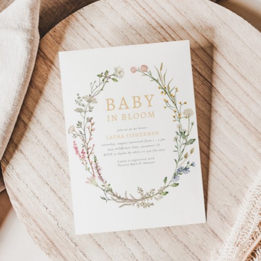 Baby in Bloom Spring Wildflower Baby shower Kaart