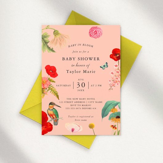 Baby in Bloom | Spring Wildflower Baby shower Kaart