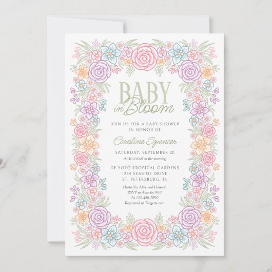 Baby in Bloom Spring Wildflower Baby shower Kaart (Voorkant)