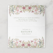 Baby in Bloom Spring Wildflower Baby shower Plaatskaartje (Buitenkant ongevouwen)