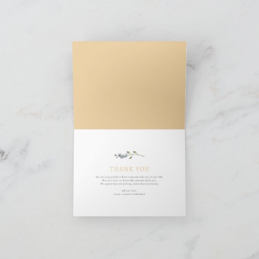 Baby in Bloom Spring Wildflower Bedankkaart (Binnen)