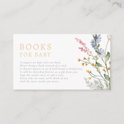 Baby in Bloom Spring Wildflower Books voor Baby Informatiekaartje (Voorkant)