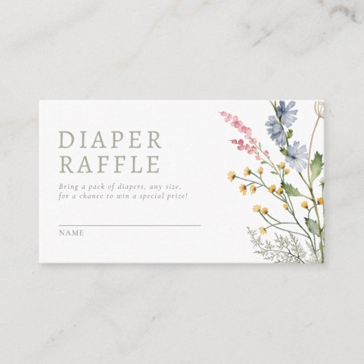 Baby in Bloom Spring Wildflower Diaper Raffle Informatiekaartje (Voorkant)
