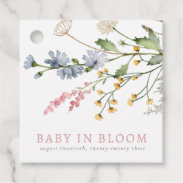 Baby in Bloom Spring Wildflower Floral Bouquet Fav Bedankjes Labels
