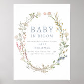 Baby in Bloom Spring Wildflower Welcome Poster (Voorkant)