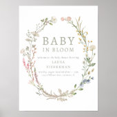 Baby in Bloom Spring Wildflower Welcome Poster (Voorkant)