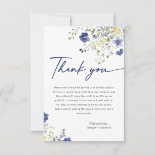 Baby in Bloom Spring Wildflowers Dank je wel kaart