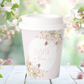 Baby in Bloom Stijlvolle Bloemen Roze Baby shower Papieren Bekers