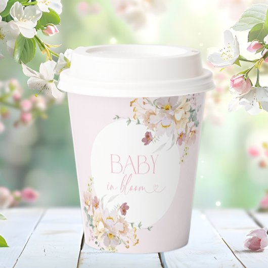 Baby in Bloom Stijlvolle Bloemen Roze Baby shower Papieren Bekers