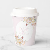Baby in Bloom Stijlvolle Bloemen Roze Baby shower Papieren Bekers (Voorkant)
