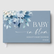 Baby In Bloom Stofblauwe Bloemachtige Baby Shower