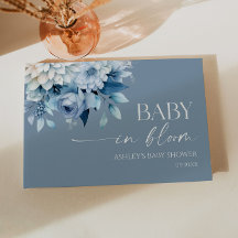 Baby In Bloom Stofblauwe Bloemachtige Baby Shower