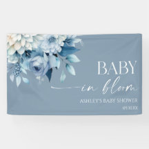 Baby In Bloom Stofblauwe Bloemachtige Baby Shower