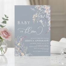 Baby In Bloom Stofblauwe Wilde Bloem Baby Shower