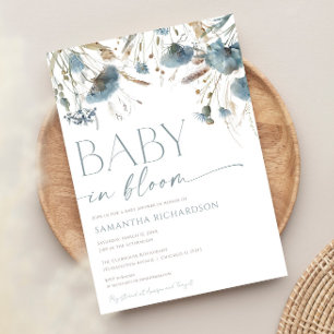 Baby in Bloom Stoffig blauw beige jongen baby show Kaart