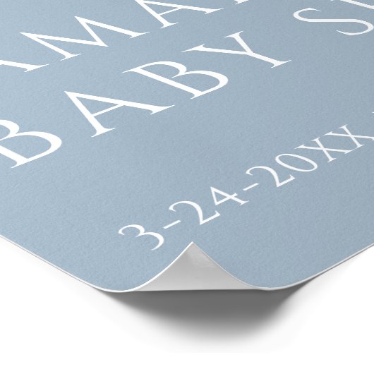 Baby in Bloom stoffig blauw bloemenjongen baby sho Poster (Hoek)