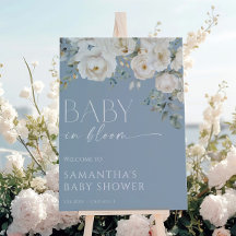 Baby in Bloom stoffig blauw bloemenjongen baby sho