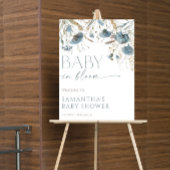 Baby in Bloom stoffige blauwe jongen baby shower w Poster