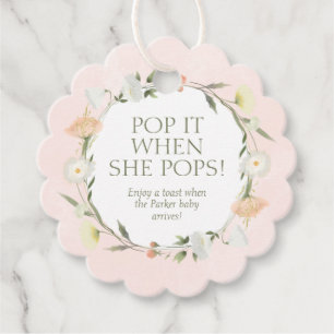 Baby In Bloom Strooi Pop Het Als Ze Komt Bedankjes Labels