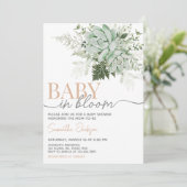 Baby in Bloom Succulent Baby shower Kaart (Staand voorkant)