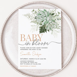 Baby in Bloom Succulent Baby shower Kaart