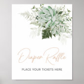 Baby in Bloom Succulent Baby shower Luier Raffle Poster (Voorkant)