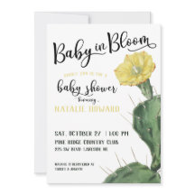 Baby in Bloom Succulent Baby shower Uitnodiging