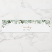 Baby in Bloom Succulent Baby shower Waterfles Etiket (Enkel label)