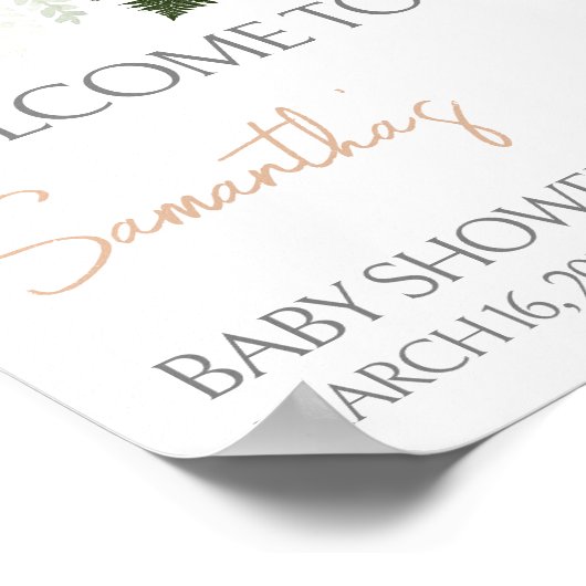 Baby in Bloom Succulent Baby shower Welkom Poster (Hoek)