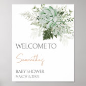 Baby in Bloom Succulent Baby shower Welkom Poster (Voorkant)