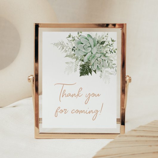 Baby in Bloom Succulent Bedankt voor uw komst Poster