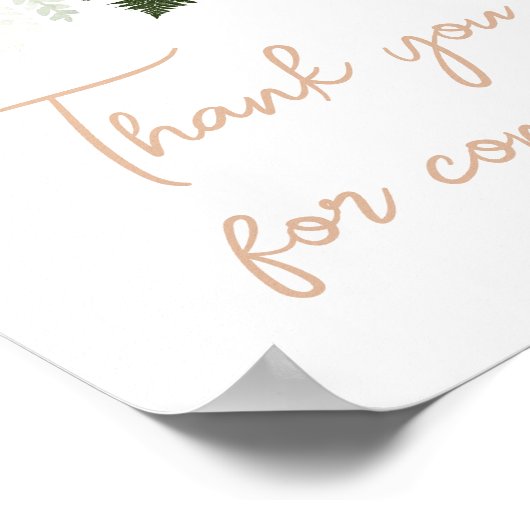 Baby in Bloom Succulent Bedankt voor uw komst Poster (Hoek)