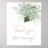 Baby in Bloom Succulent Bedankt voor uw komst Poster (Voorkant)