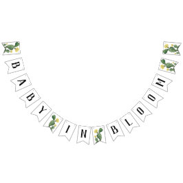 Baby in Bloom Succulent Bunting banner