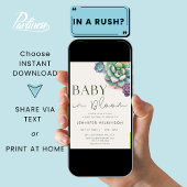 Baby in Bloom Succulent Desert Baby shower Kaart
