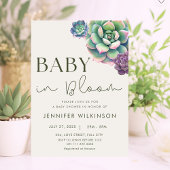 Baby in Bloom Succulent Desert Baby shower Kaart