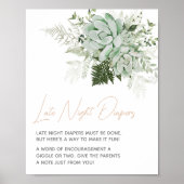 Baby in Bloom Succulent Late Night Luier Poster (Voorkant)